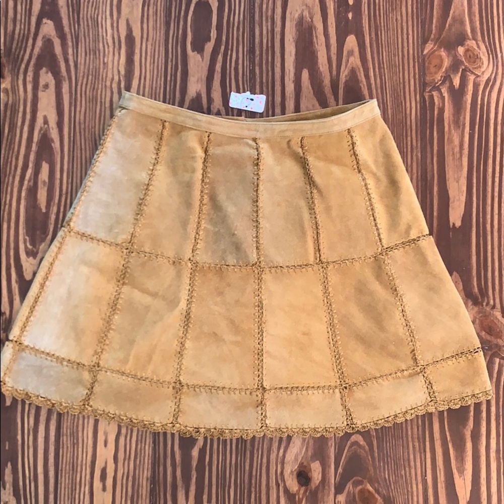 Free People suede patchwork A line skirt